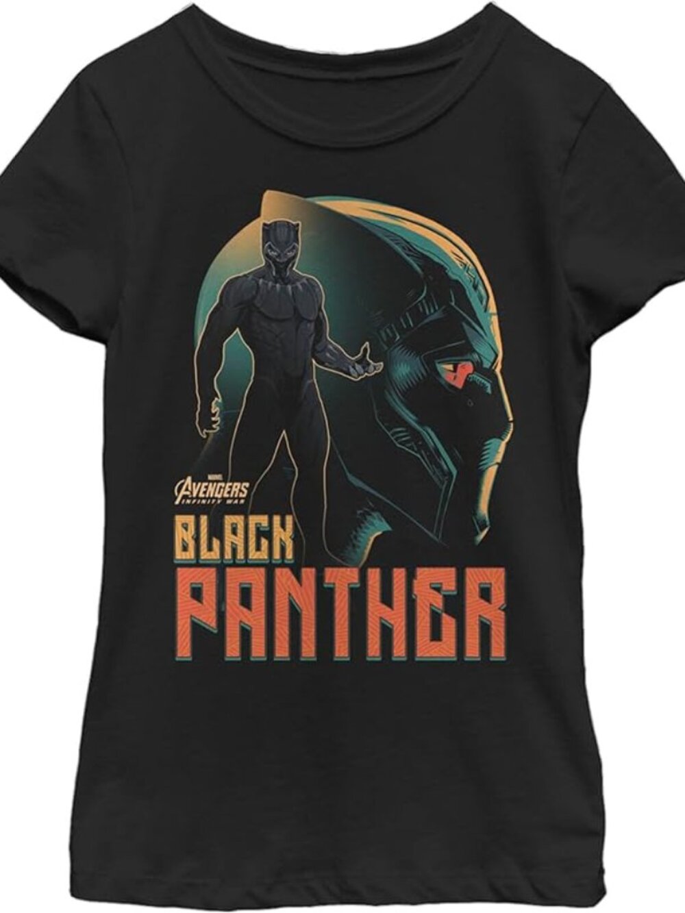 MARVEL Avengers Black Panther Girls T-Shirt L 10/12 NEW Large Tee